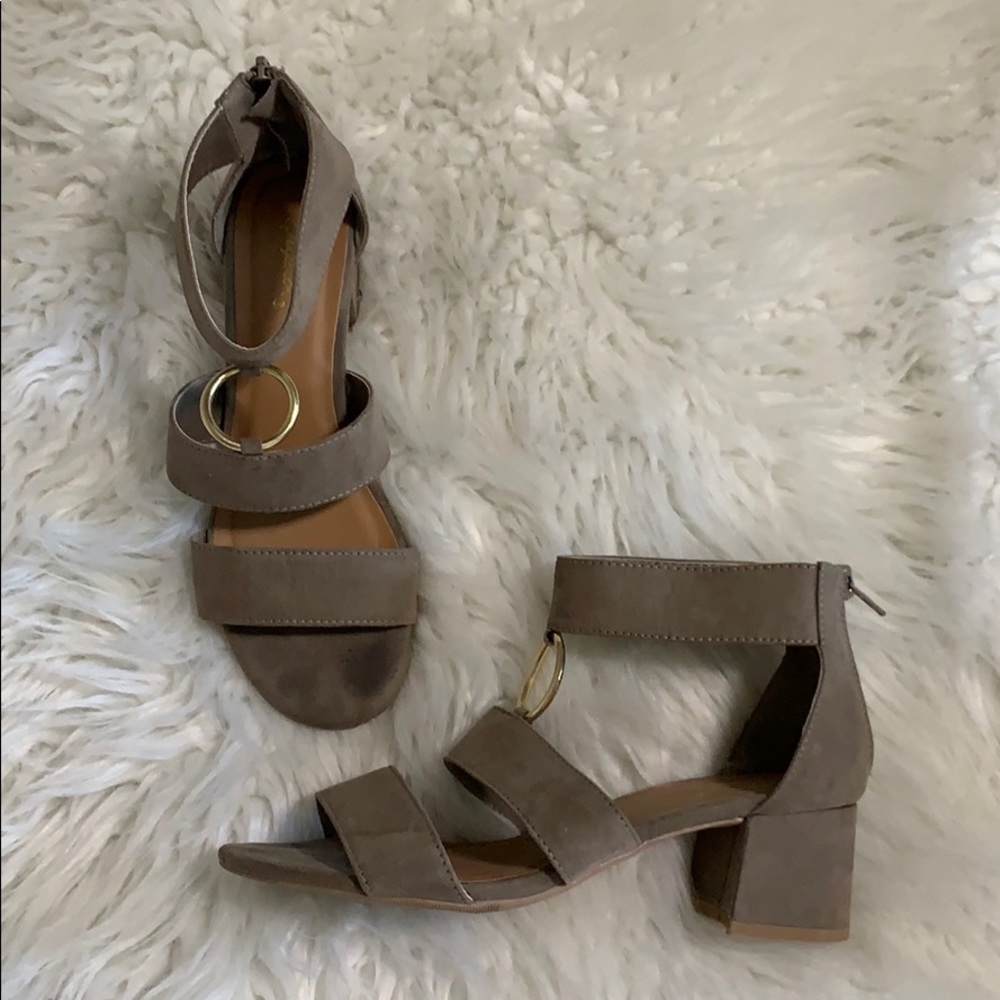 Grey suede sandals